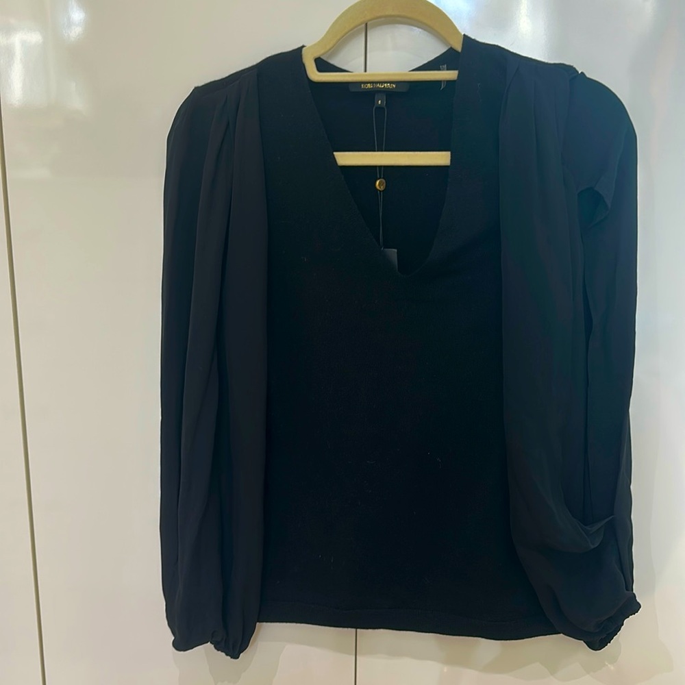 Kobi Halperin Black‎ slit-sleeve sweater top! NWT SMALL
